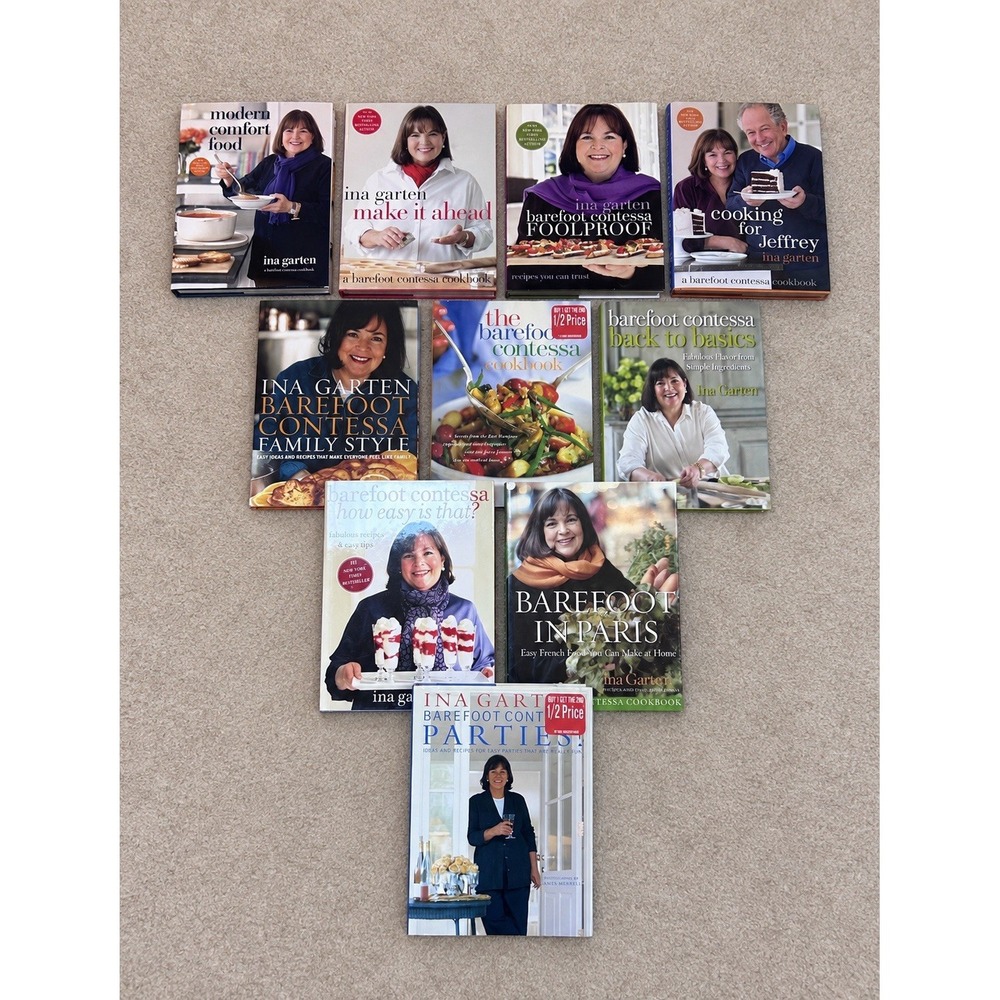 Barefoot Contessa Ina Garten Cookbook Lot of 10 HC/DJ Martha Stewart forward